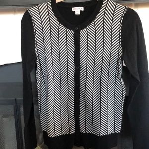 Merona sweater. Black and white chevron striped. Size S